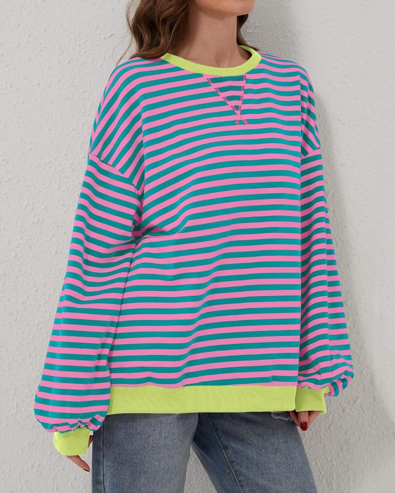 Shaira™ – Stripete sweatshirt for kvinner