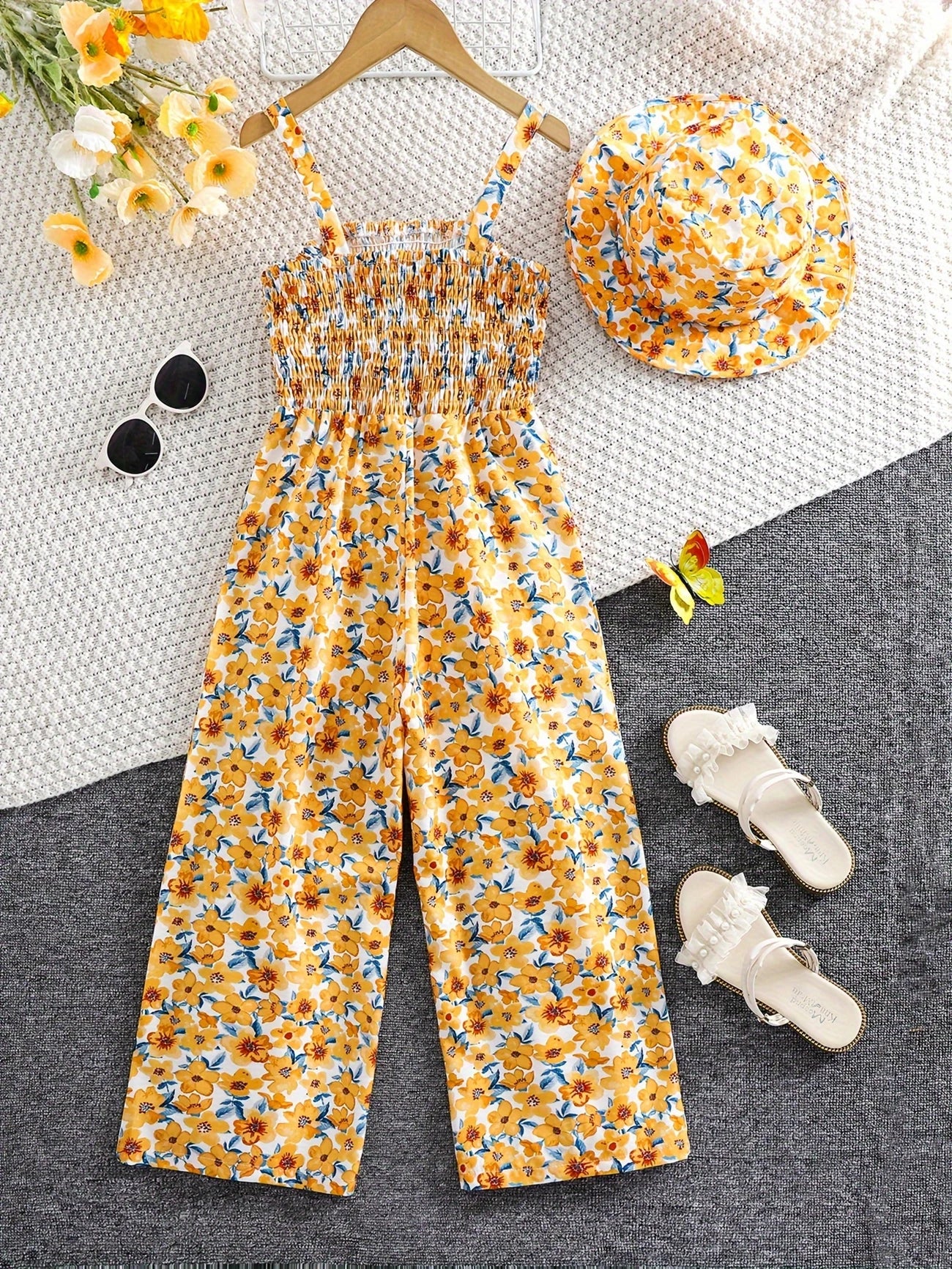 Samantha™ – Blomsterjulejumpsuit til barn