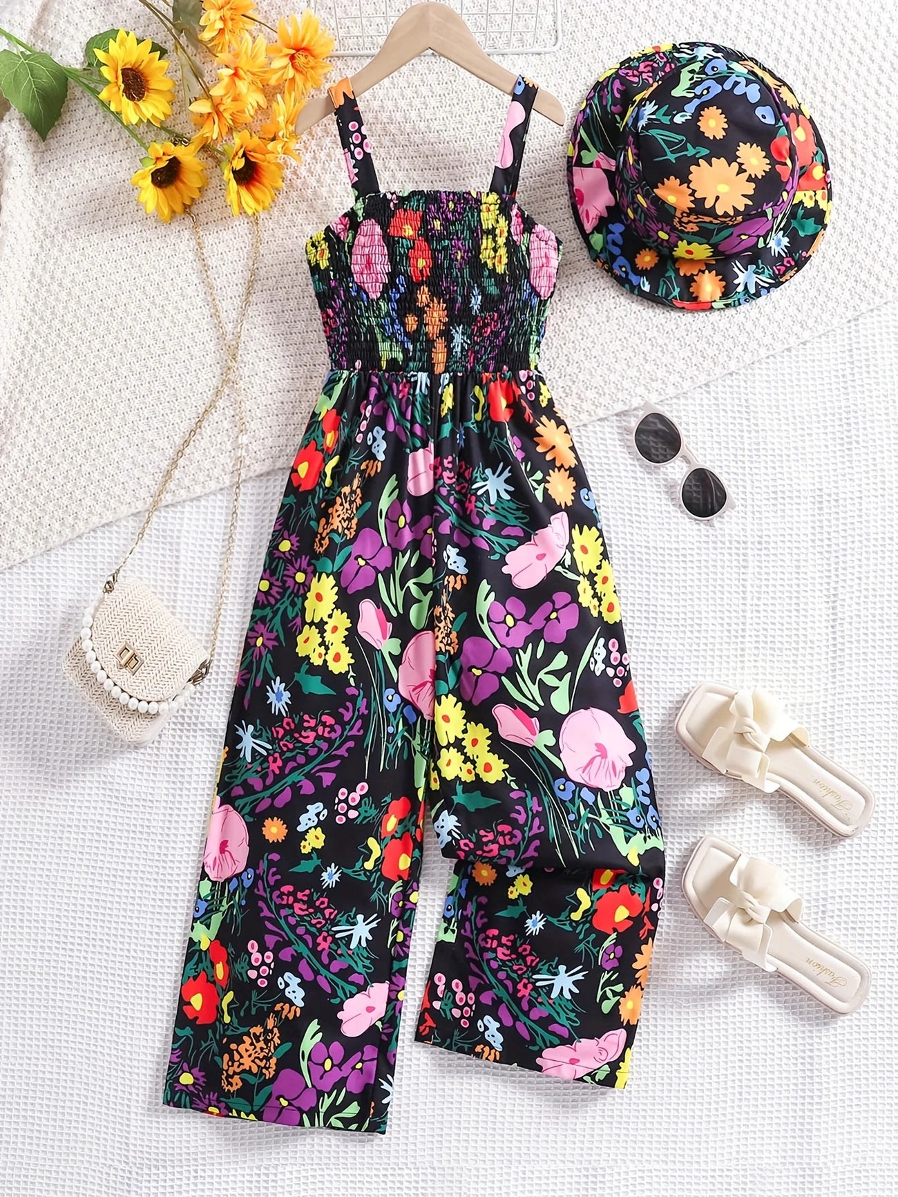 Samantha™ – Blomsterjulejumpsuit til barn