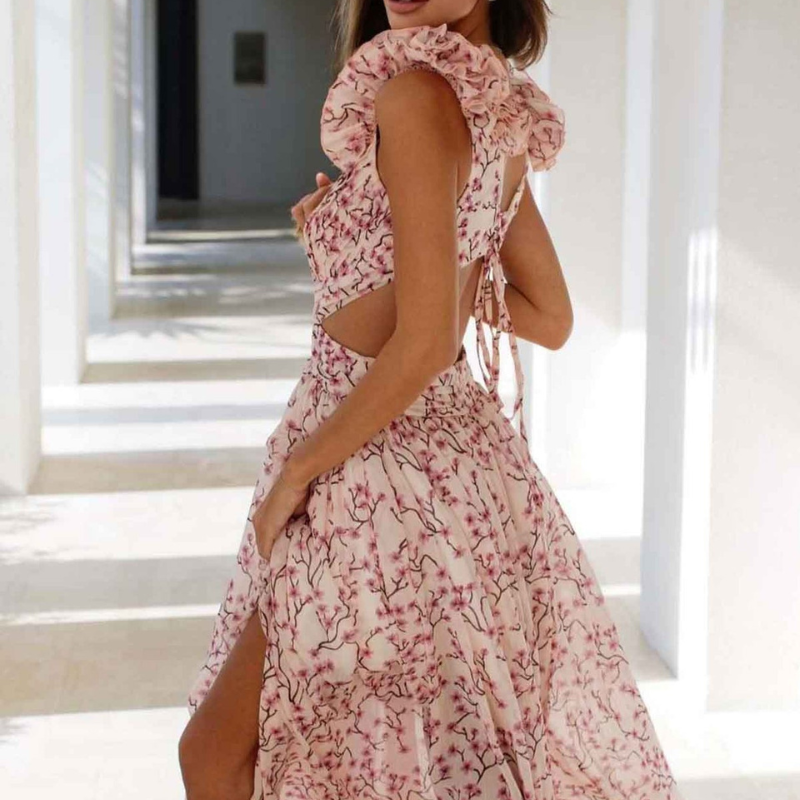 Selena™- Romantisk blomstrete maxikjole