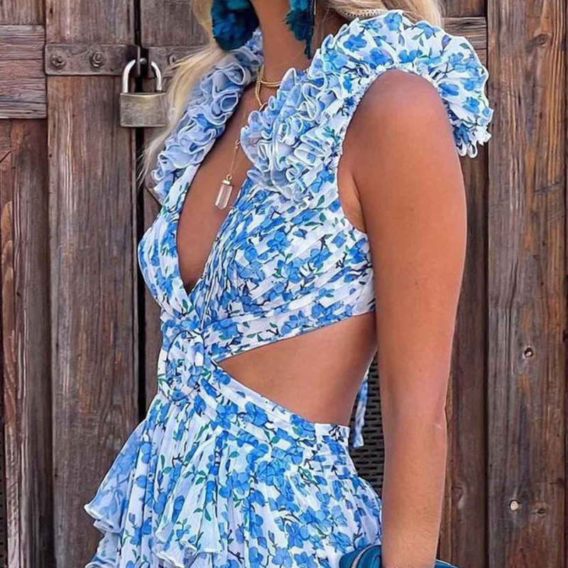 Selena™- Romantisk blomstrete maxikjole