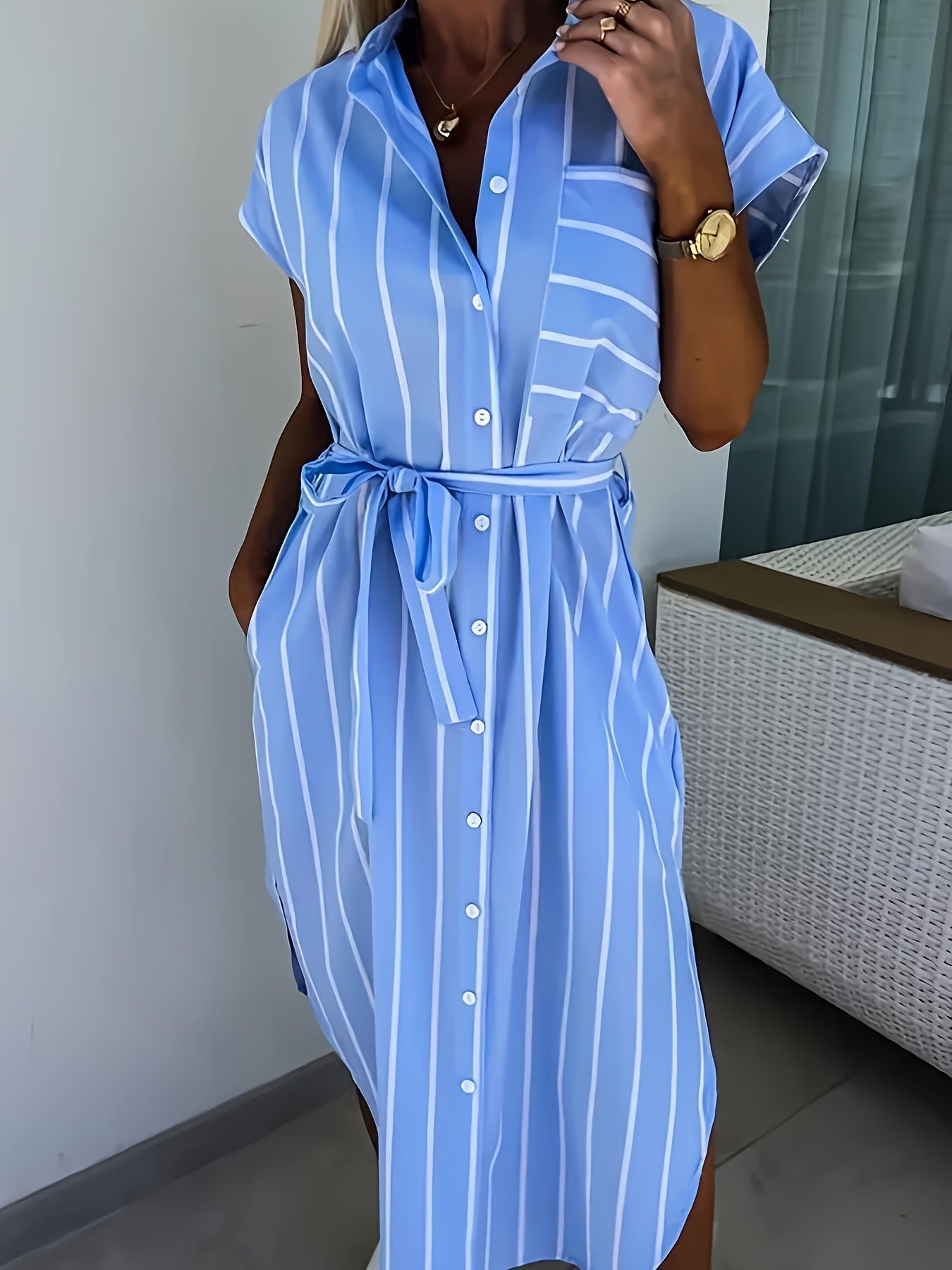 Cherry™ – Retro maxi-kjole med striper for kvinner