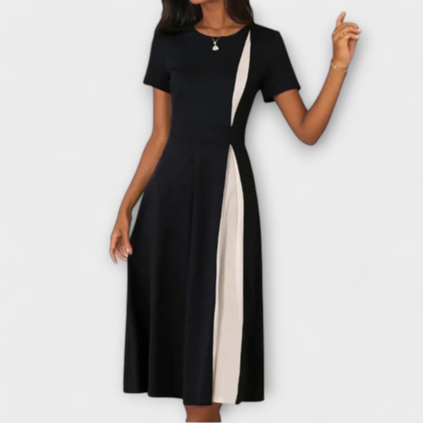 Anette™ – Elegant kontrastkjole