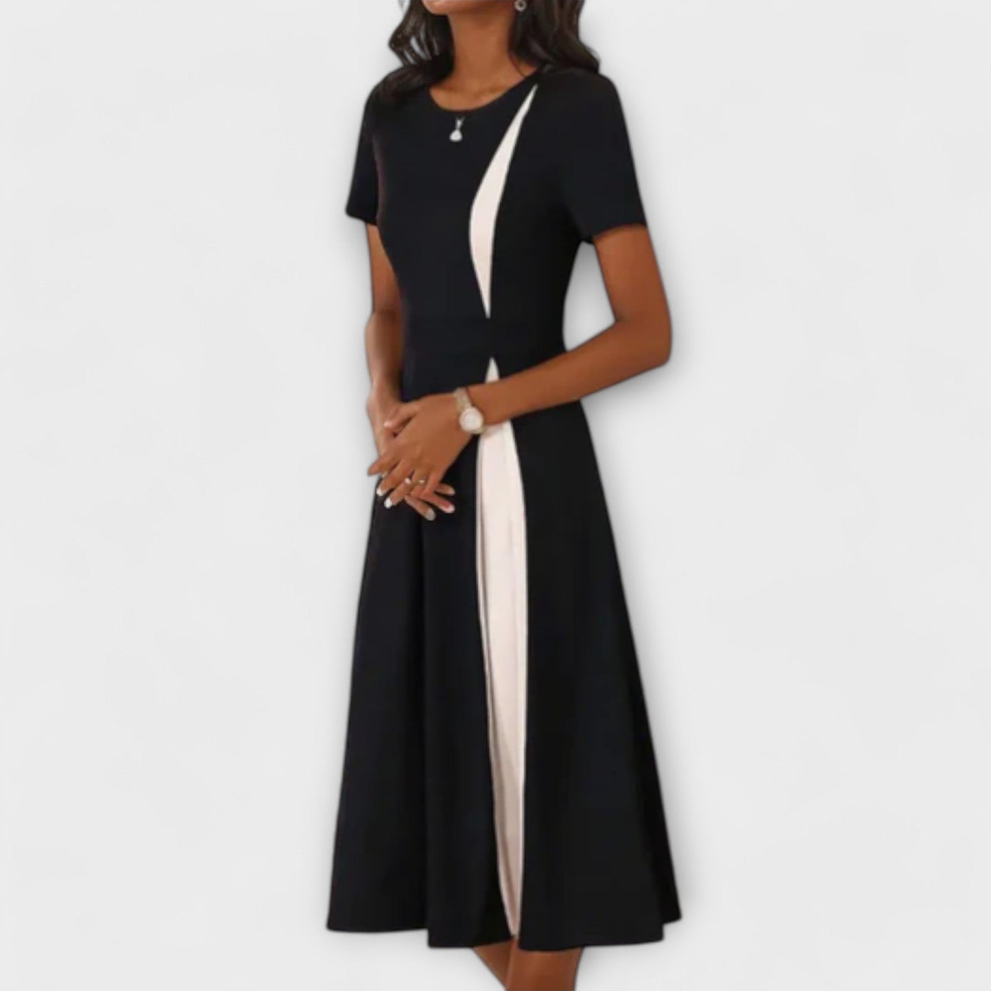 Anette™ – Elegant kontrastkjole