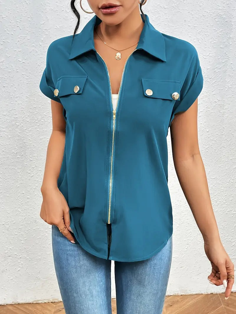Kaisa™ - Elegant bluse med glidelås