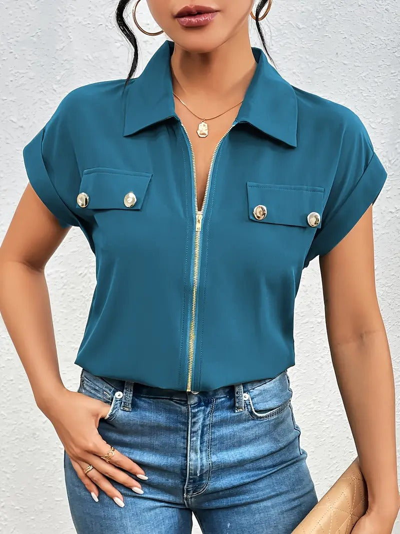 Kaisa™ - Elegant bluse med glidelås