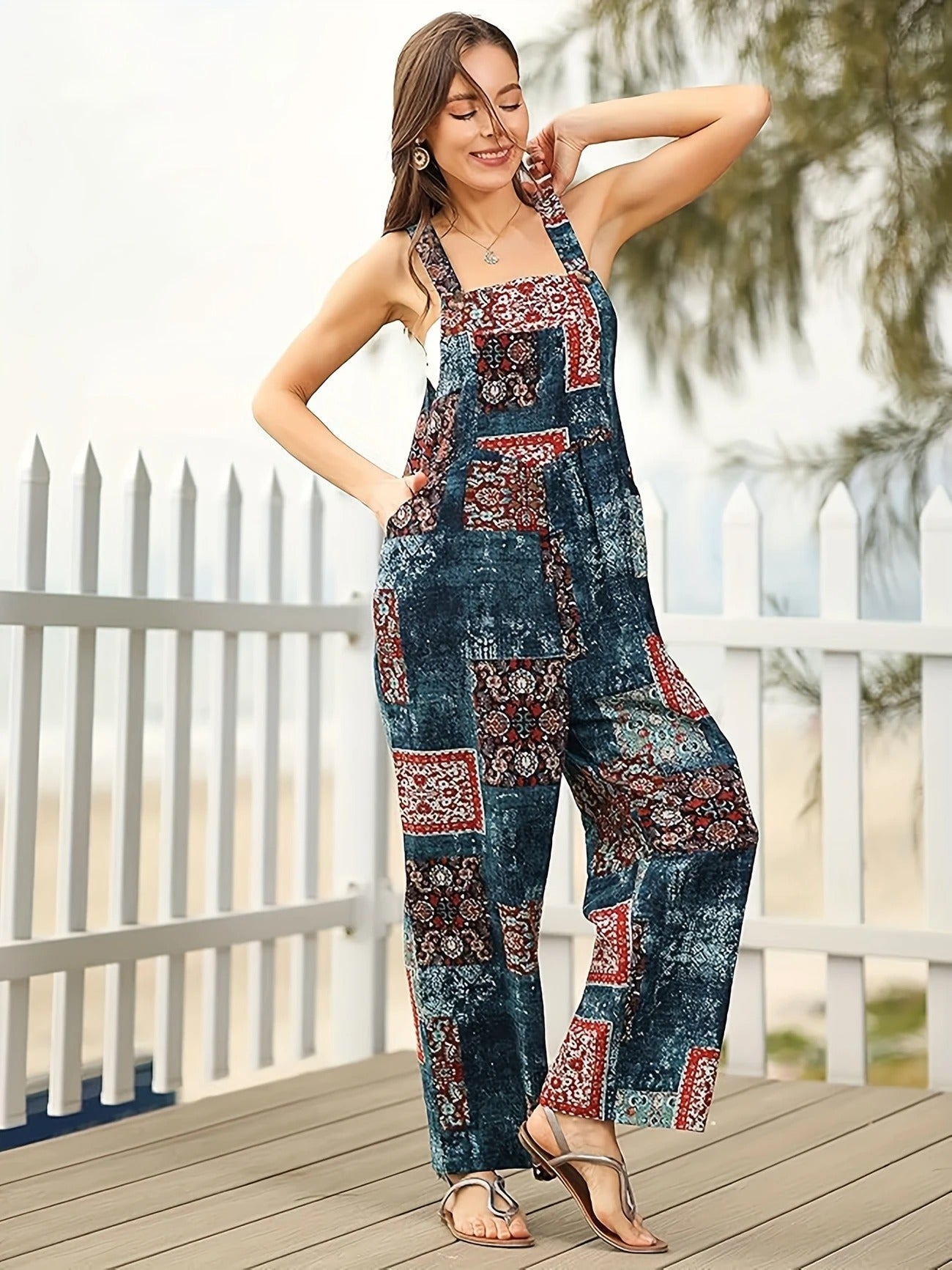 Nilla™ - Vintage blomstret jumpsuit