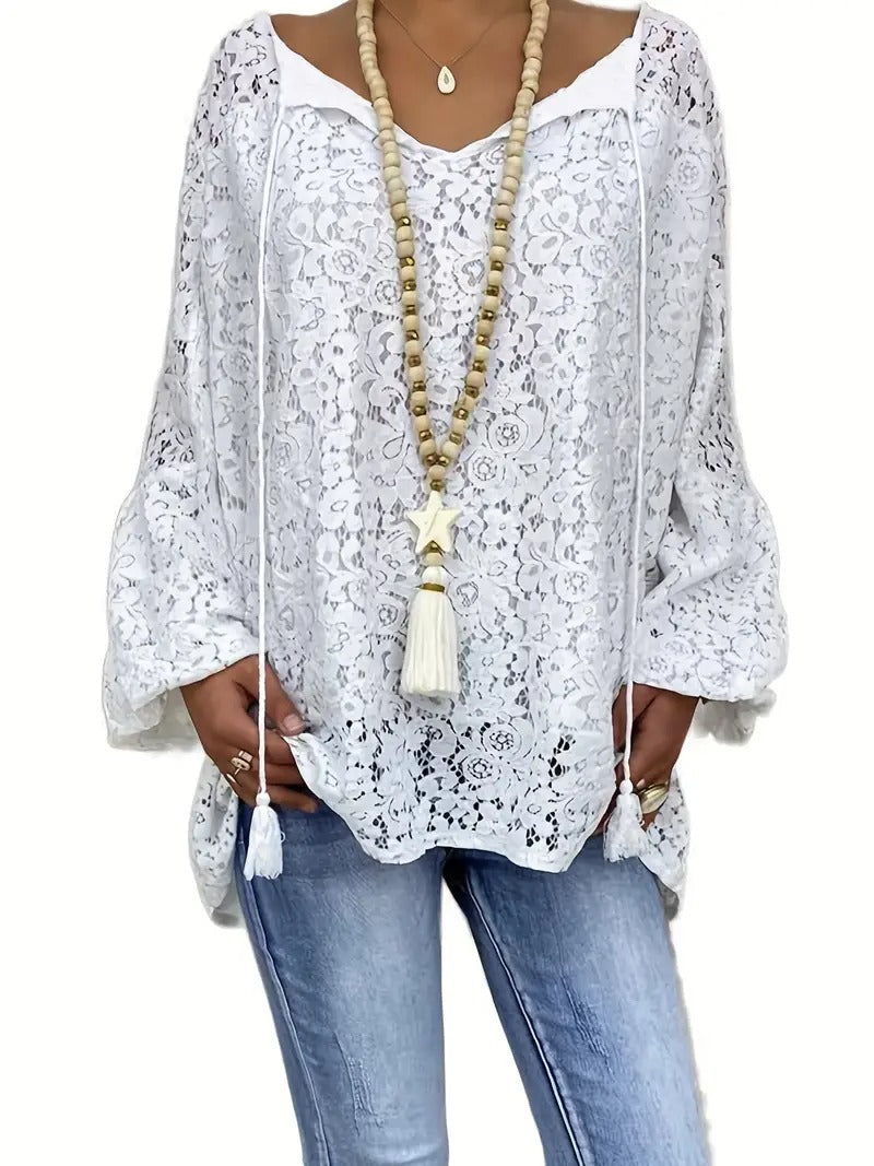 Nora™ - Bohemsk plus size-bluse