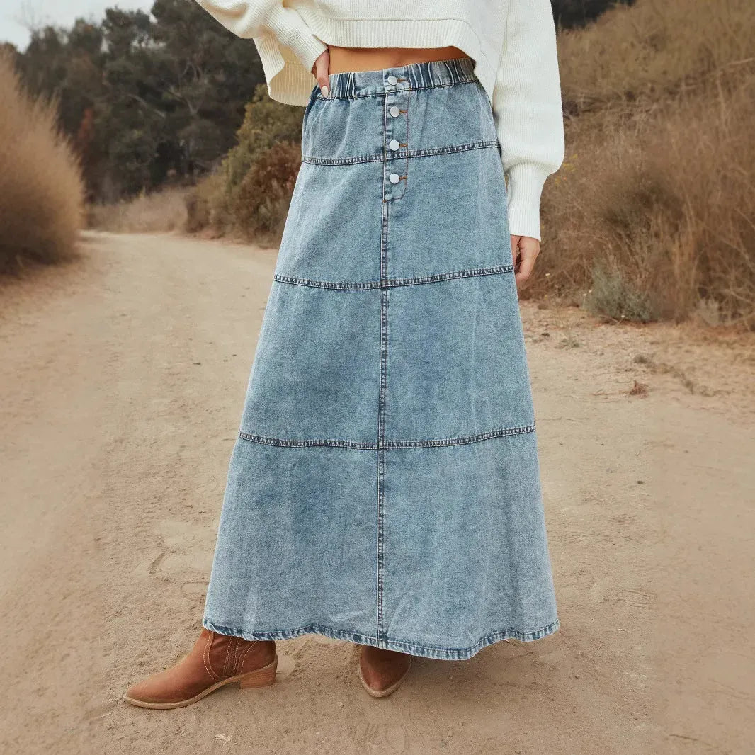 Wanda™ - Boho denimskjørt