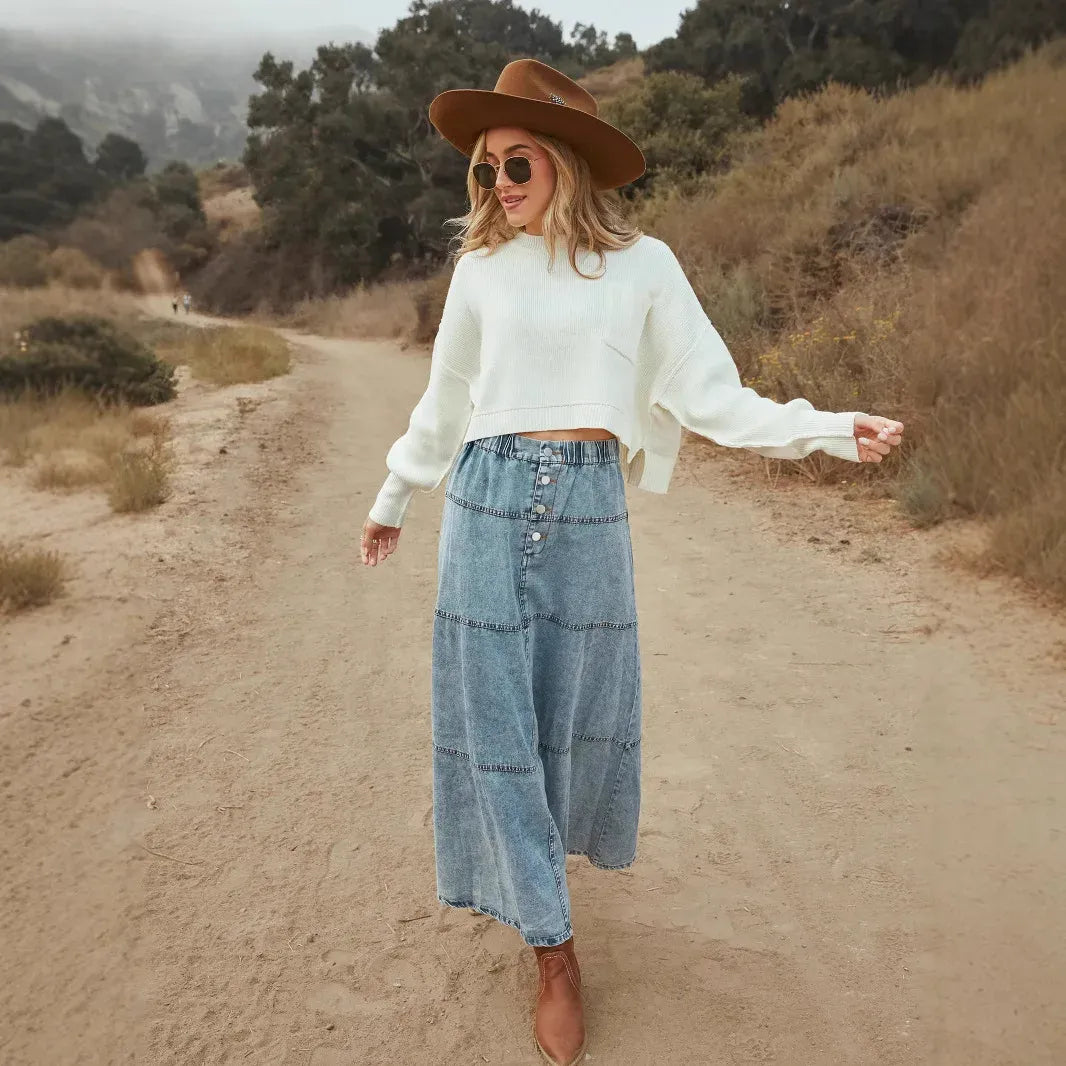 Wanda™ - Boho denimskjørt