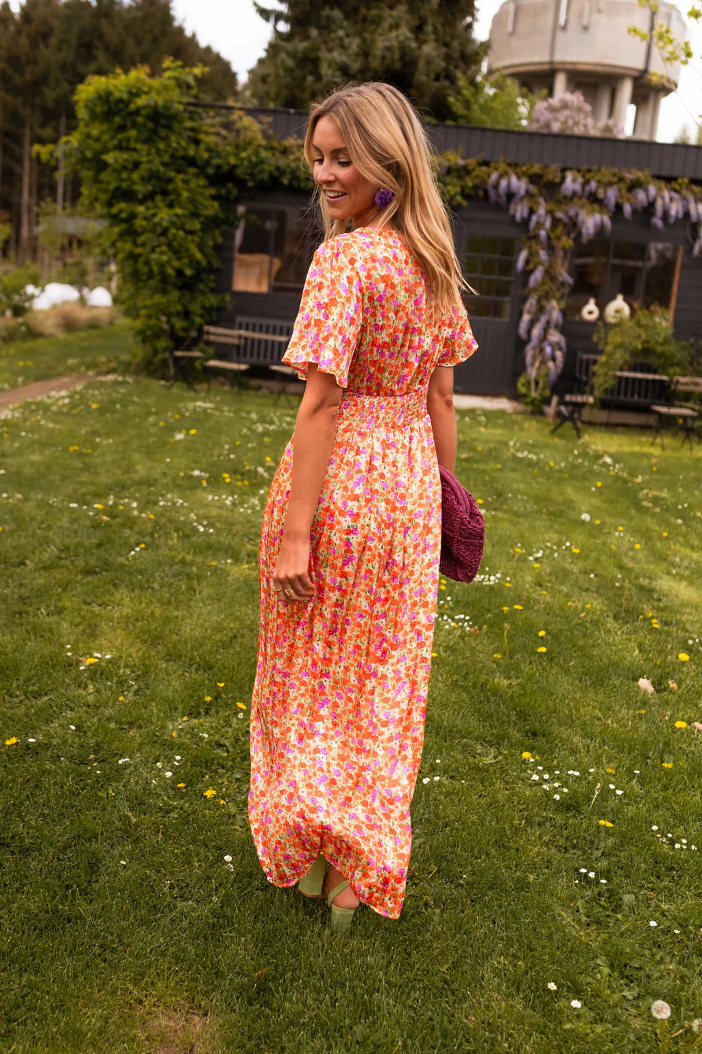 Elaine™- Blomstret maxi-kjole