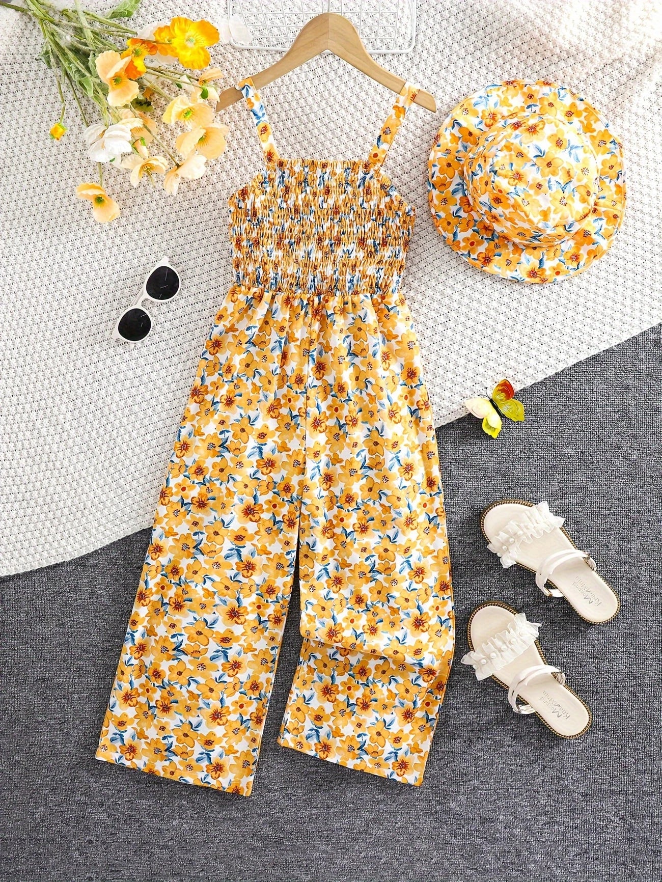 Samantha™ – Blomsterjulejumpsuit til barn