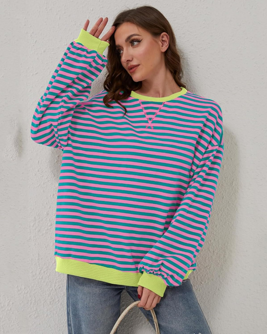 Shaira™ – Stripete sweatshirt for kvinner
