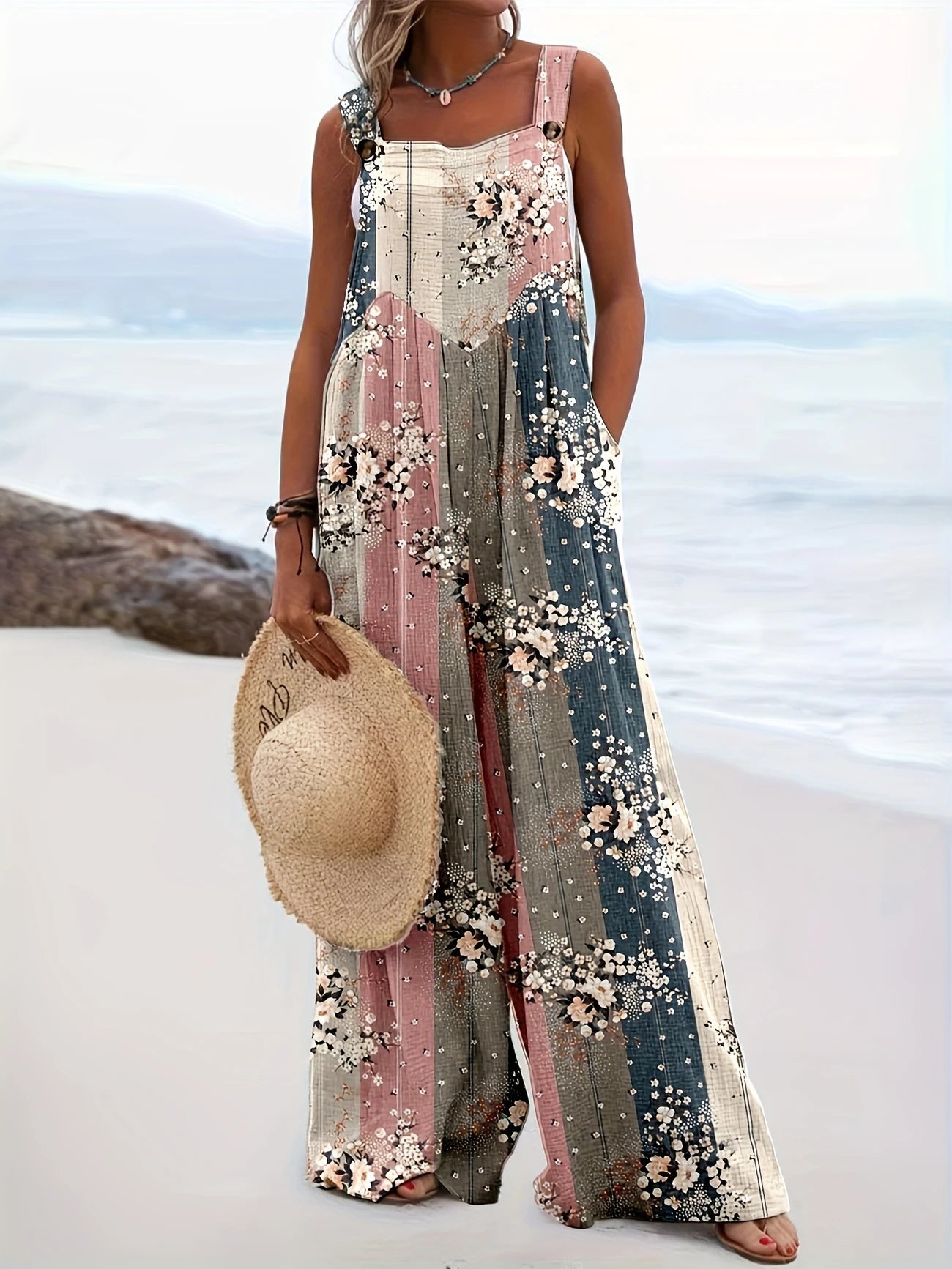 Isabella™ - Blomsterstripete jumpsuit