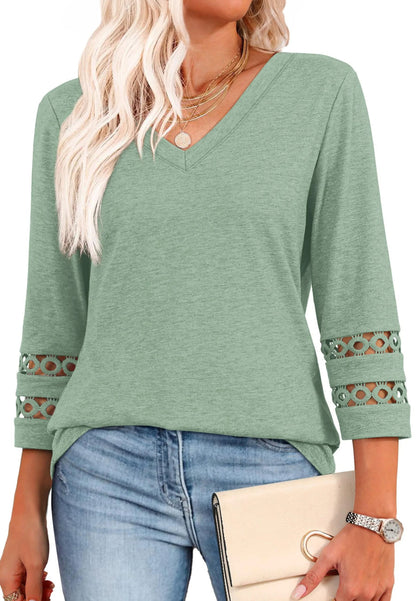Erelia™ - Elegant topp med blondermer