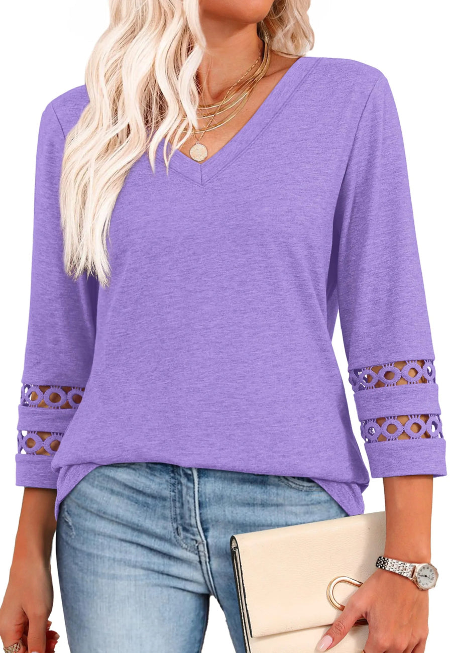 Erelia™ - Elegant topp med blondermer