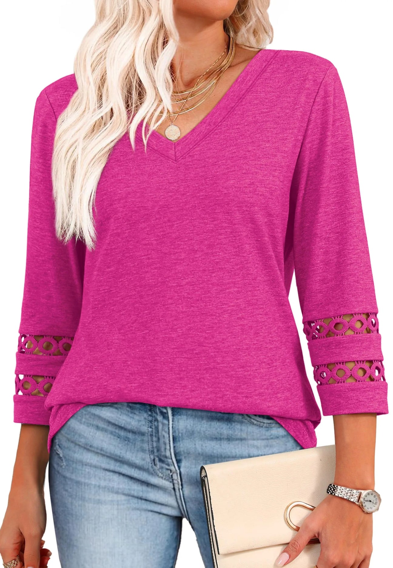 Erelia™ - Elegant topp med blondermer