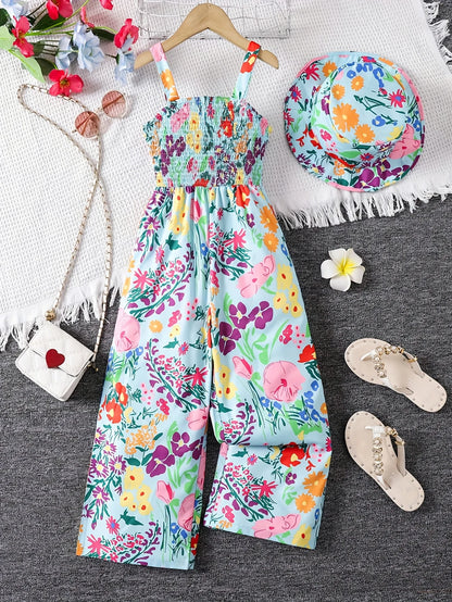 Samantha™ – Blomsterjulejumpsuit til barn