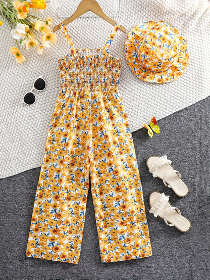 Samantha™ – Blomsterjulejumpsuit til barn