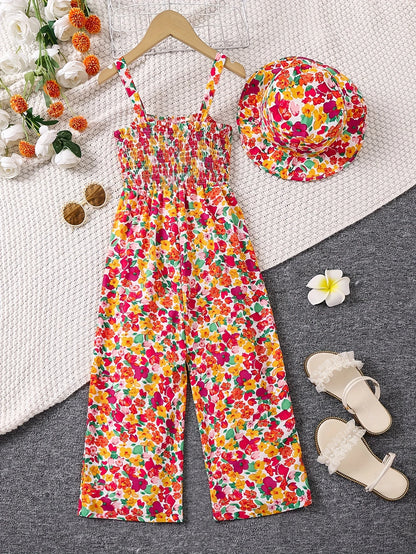Samantha™ – Blomsterjulejumpsuit til barn