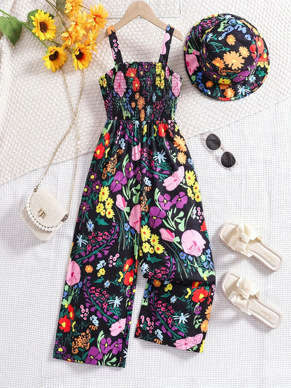 Samantha™ – Blomsterjulejumpsuit til barn