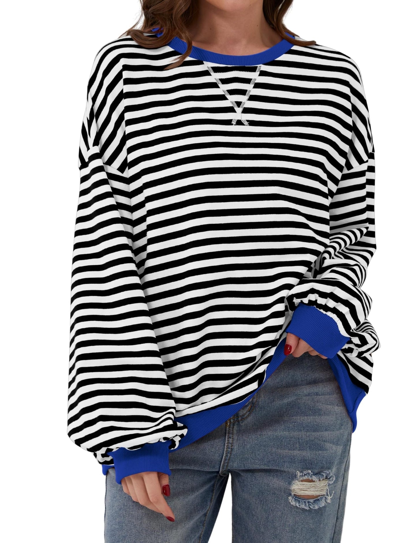 Shaira™ – Stripete sweatshirt for kvinner