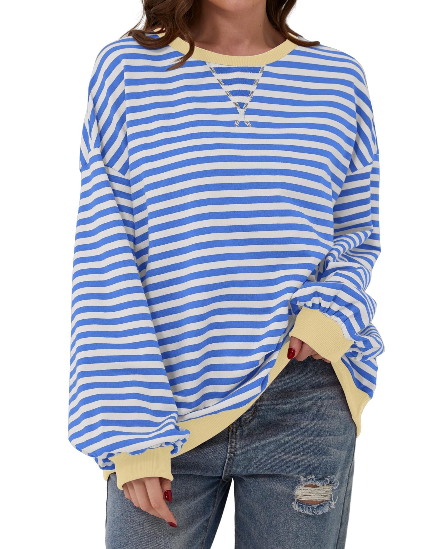 Shaira™ – Stripete sweatshirt for kvinner