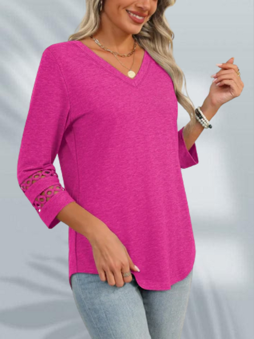 Erelia™ - Elegant topp med blondermer