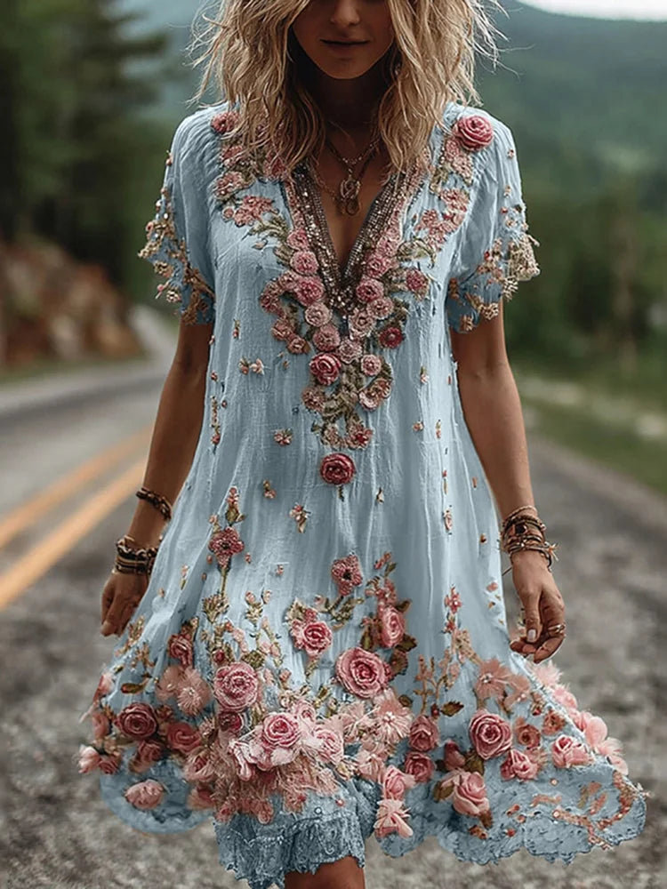 Camila™- Vintage blomsterkjole