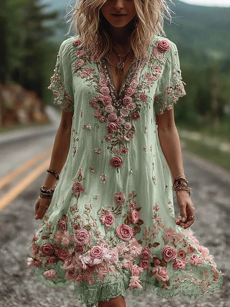 Camila™- Vintage blomsterkjole