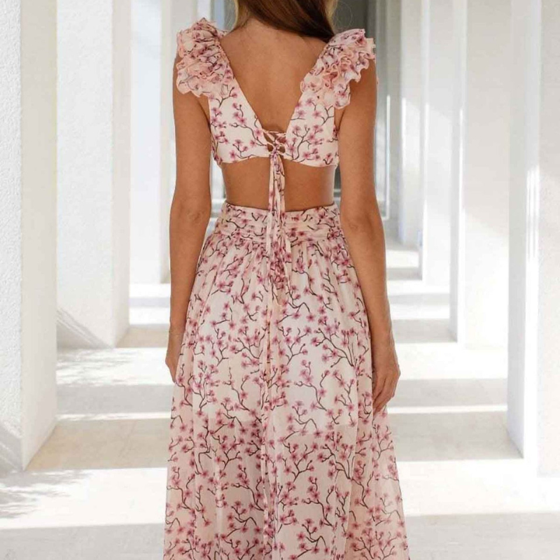 Selena™- Romantisk blomstrete maxikjole