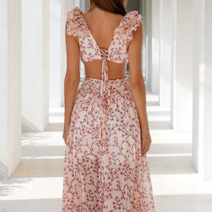 Selena™- Romantisk blomstrete maxikjole