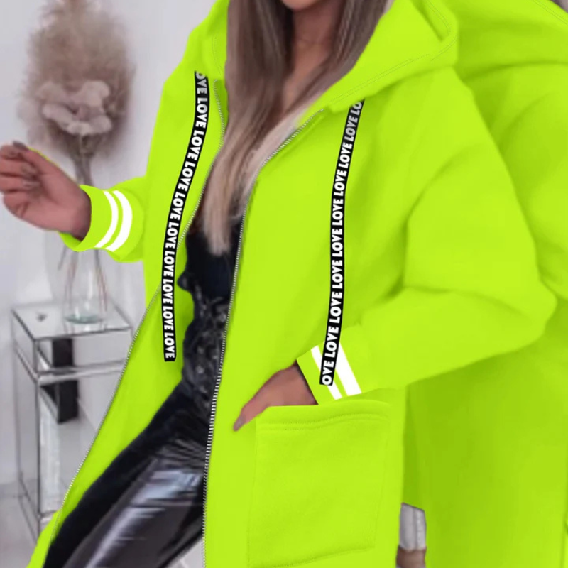 Xelina™- Lang jakke med sidelommer