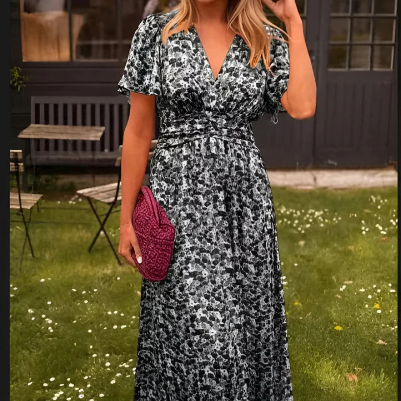 Elaine™- Blomstret maxi-kjole
