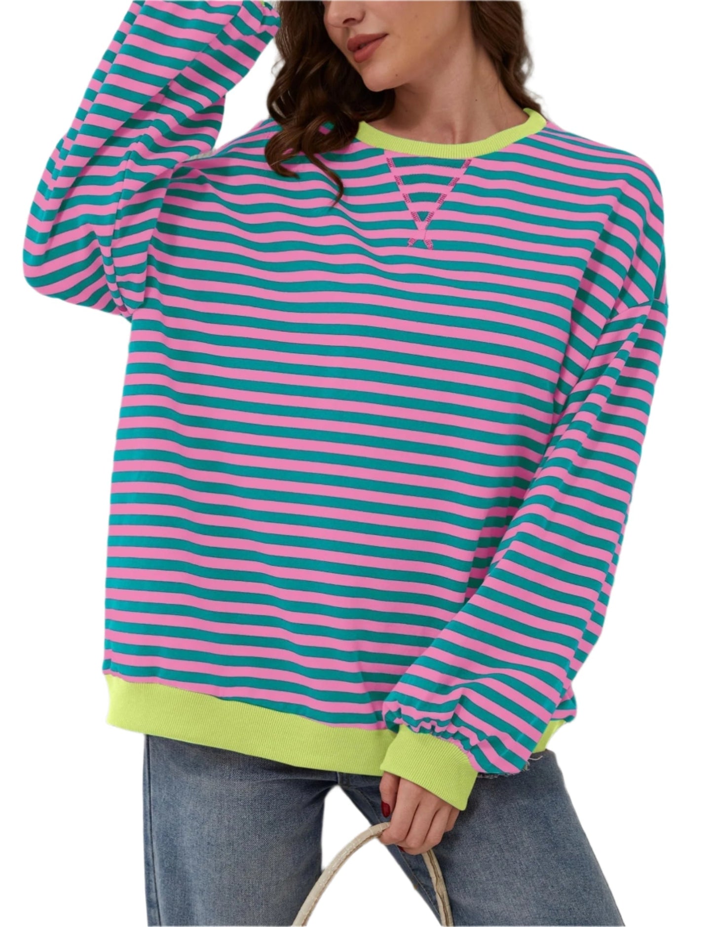 Shaira™ – Stripete sweatshirt for kvinner
