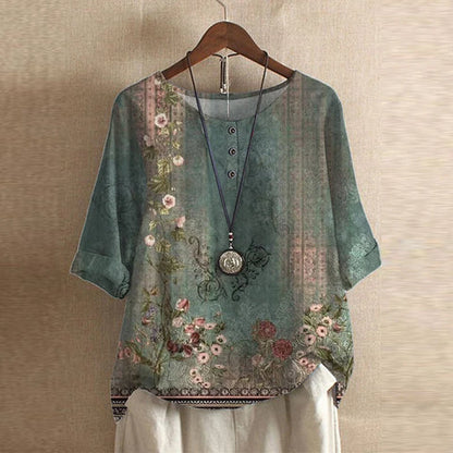 Amia™ –Elegant vintage bluse for kvinner