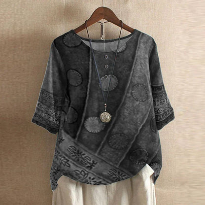 Amia™ –Elegant vintage bluse for kvinner