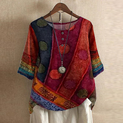 Amia™ –Elegant vintage bluse for kvinner