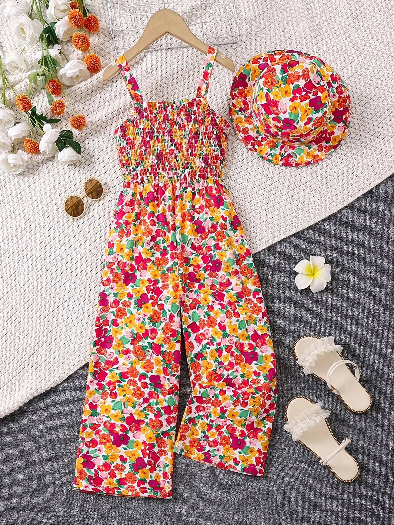 Samantha™ – Blomsterjulejumpsuit til barn