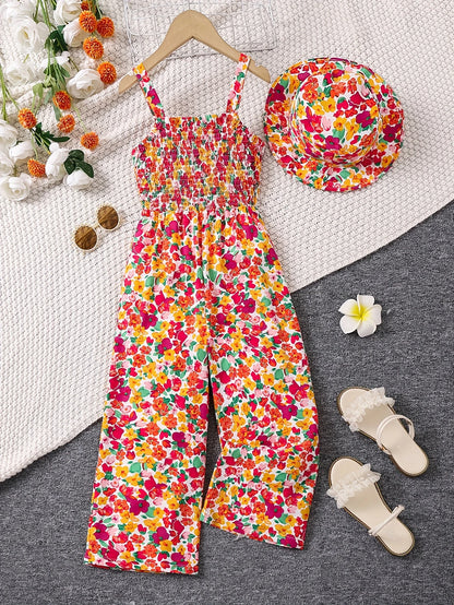 Samantha™ – Blomsterjulejumpsuit til barn