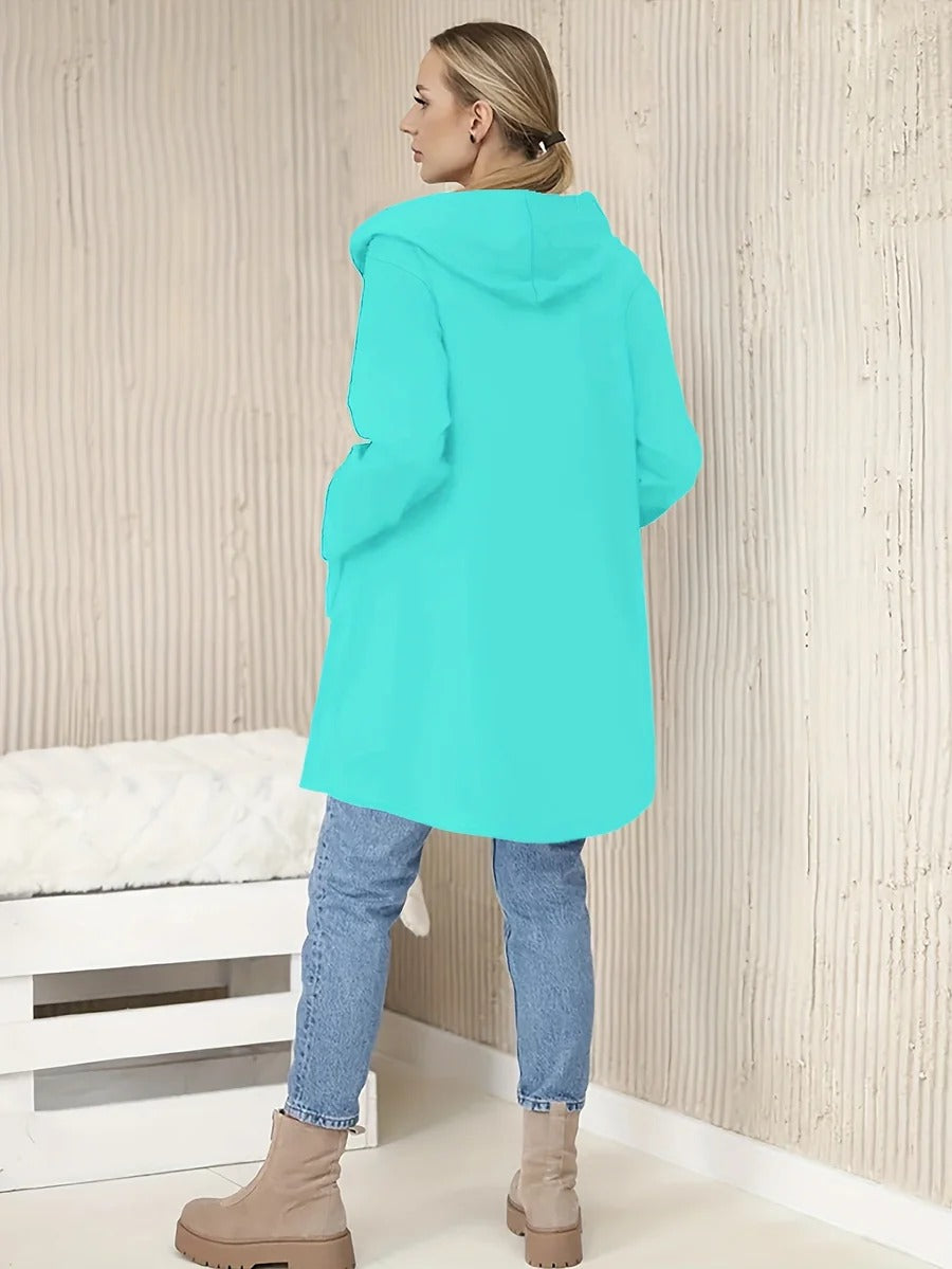 Xelina™- Lang jakke med sidelommer