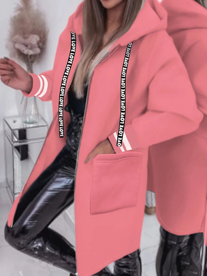 Xelina™- Lang jakke med sidelommer