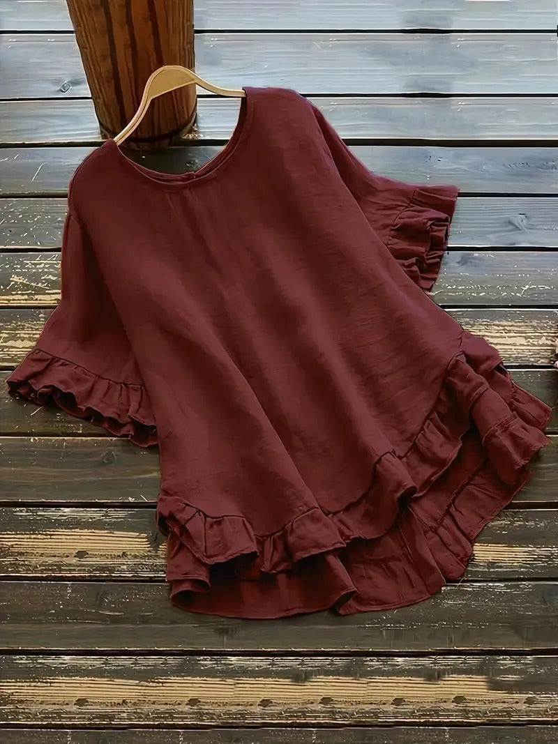 Liora™ - Bluse med rysjeermer