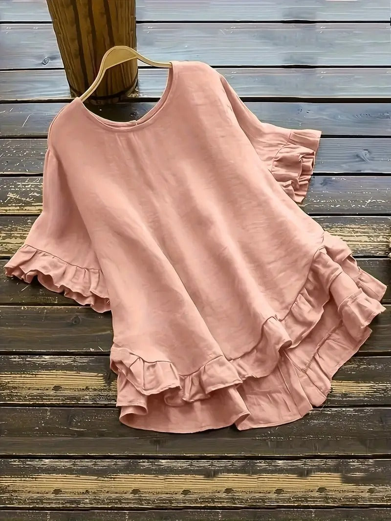 Liora™ - Bluse med rysjeermer