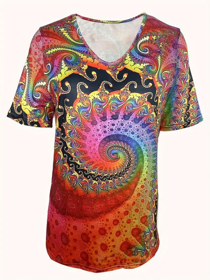Frida™ -  V-halsbluse med abstrakt trykk