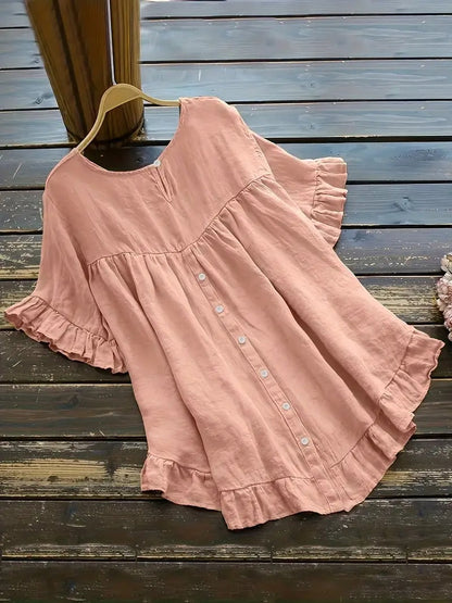 Liora™ - Bluse med rysjeermer