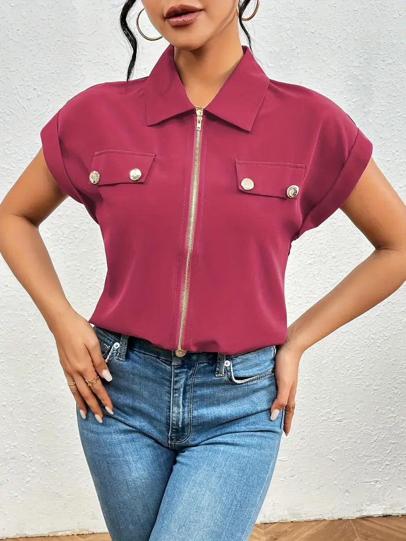 Kaisa™ - Elegant bluse med glidelås
