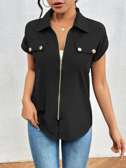 Kaisa™ - Elegant bluse med glidelås