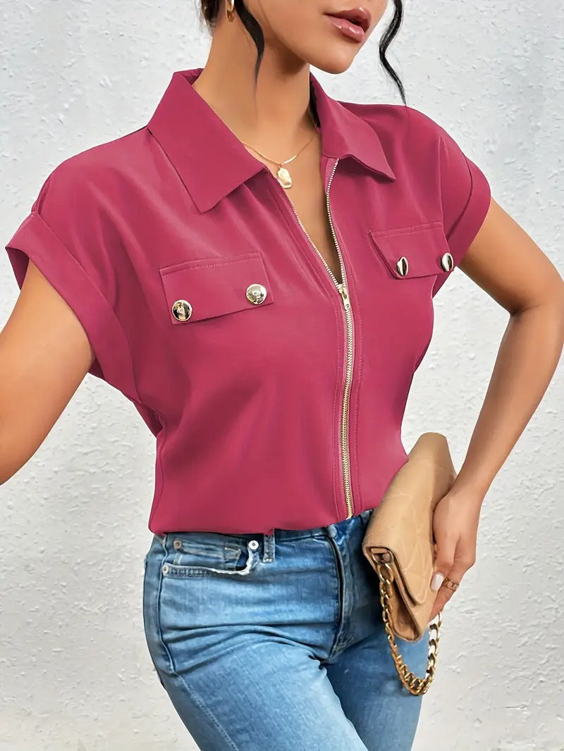 Kaisa™ - Elegant bluse med glidelås