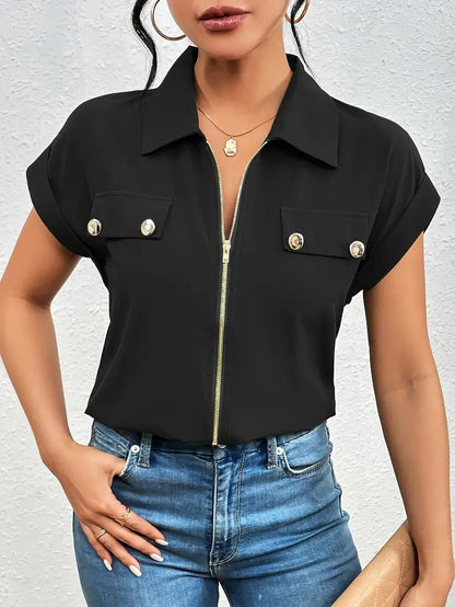 Kaisa™ - Elegant bluse med glidelås